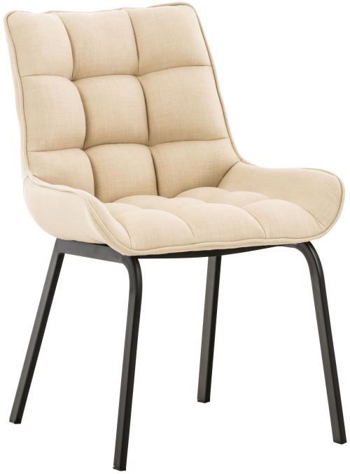 Chaise Saranda en Tissu avec Piètement en métal noir - Assise Crème