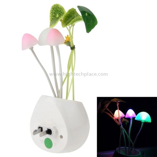 Eclairage LED Guirlande/Décoration LED Avatar Mushroom LED Night Light avec fonction de sensibilité à la lumière, US Plug (Blanc)