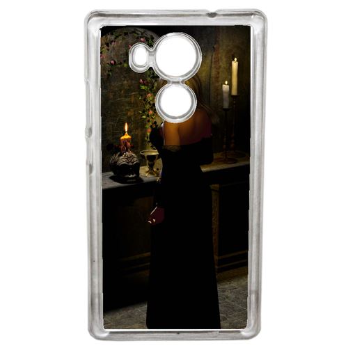 Coque Girl In Black Compatible Mate 8 Transparent