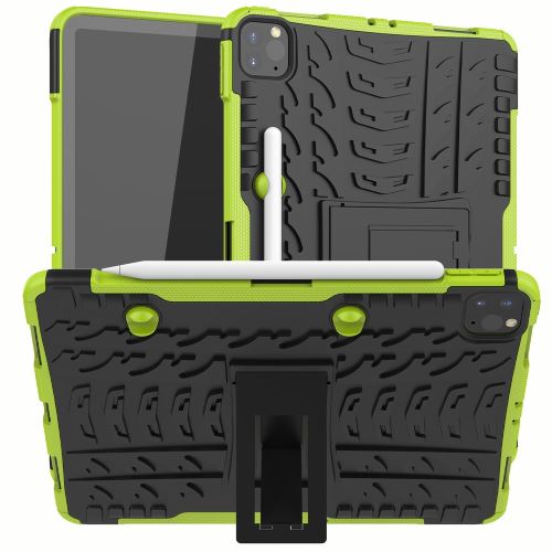 Coque en TPU hybride antidérapant avec béquille vert pour votre Apple iPad Pro 11 pouces (2020)
