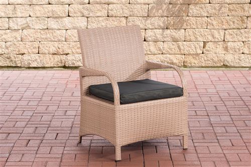 Chaise de Jardin Pizzo en polyrotin , Sable/Anthracite