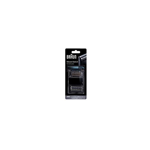 Têtes De Rasoir Combi Pack 424 Noir pour Rasoir Électrique Braun