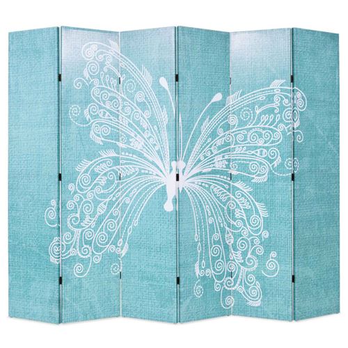 vidaXL Cloison de séparation pliable 228 x 170 cm Papillon Bleu