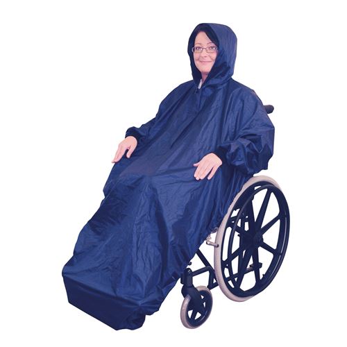 Imperméable Manches Longues/Capuche pour Utilisateur de Fauteuil Roulant