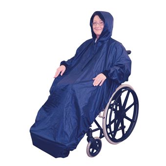 Imperméable Manches Longues-Capuche pour Utilisateur de Fauteuil Roulant - 1