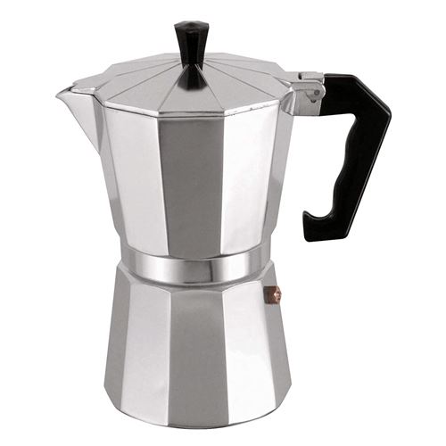 MSV 110017 Cafetière Italienne avec 12 Tasses Aluminium/Bakélite Noir 13 x 8,5 x 15 cm