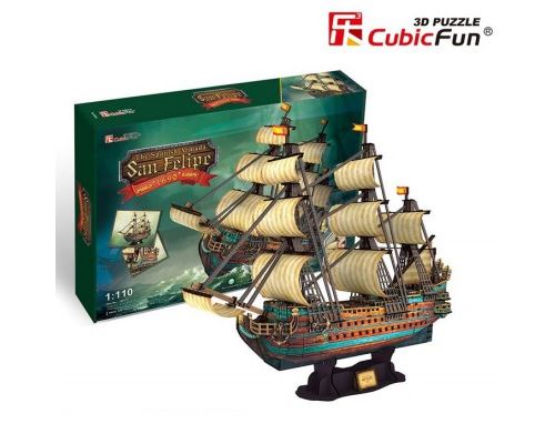 Puzzle 248 Pièces : Puzzle 3D - The Spanish Armada-San Felipe - Difficulté : 8/8, Cubic Fun