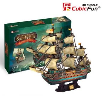 Puzzle 248 Pièces : Puzzle 3D - The Spanish Armada-San Felipe - Difficulté : 8/8, Cubic Fun - 1
