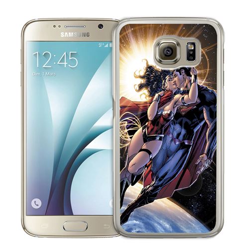 Coque pour Samsung Galaxy S6 Edge superman wonderwoman