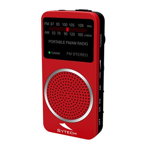 Sytech sy1675rj – Radio de poche, couleur Rouge
