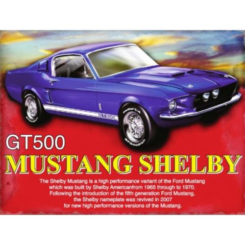 plaque ford mustang shelby GT500 tole deco garage loft diner