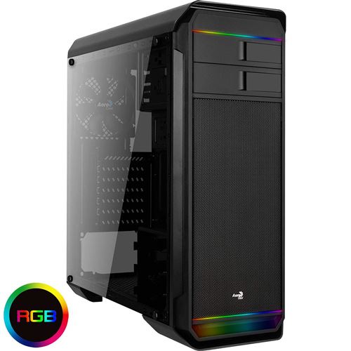 Aerocool Accm-pa04018.11 Aero 500 RGB Mid-Tower boîtier Gaming avec fenêtre – Noir