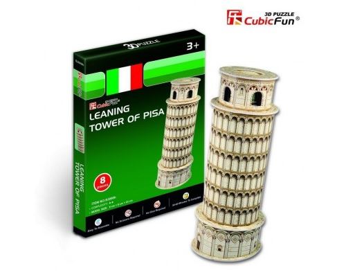 Puzzle 8 Pièces : Puzzle 3D Série Mini - Italie : Tour de Pise (Difficulté 2/8), Cubic Fun