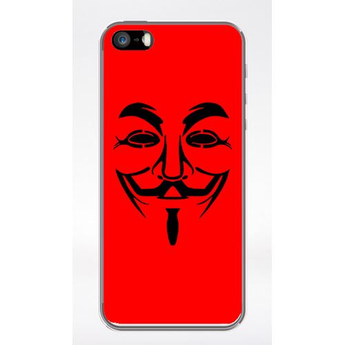 Coque Anonymous Rouge Compatible Iphone 5 Transparent