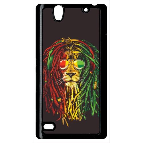 Coque Lion Rasta A Lunette Compatible Sony Xperia C4 Transparent