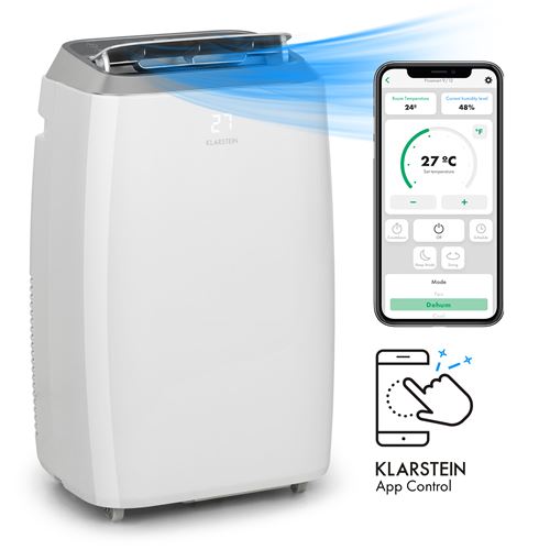 Klarstein Iceblock Prosmart 12 Climatiseur 3-En-1 12000 Btu Contrôle Par Application Blanc