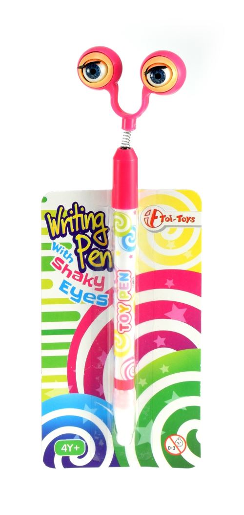 Toi-Toys stylo avec yeux tremblants rose 20 cm