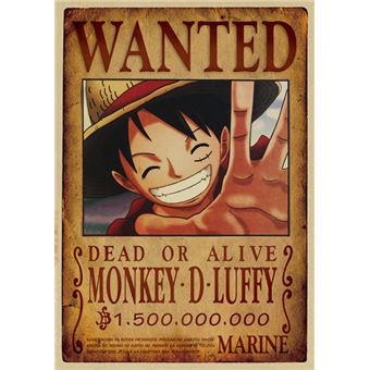 12€01 sur One Piece Poster - Wanted Luffy - 51 x 36 cm - Achat