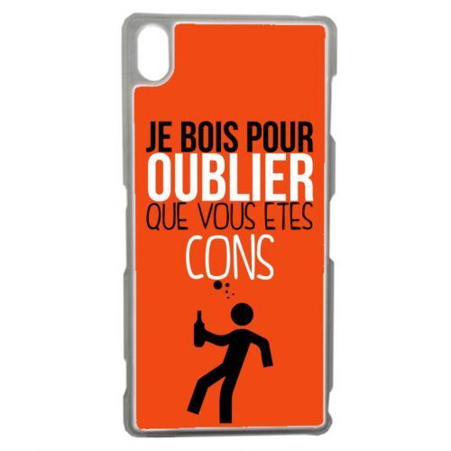 Coque transparente sony z3 je bois pour oublier que vous etes con 10