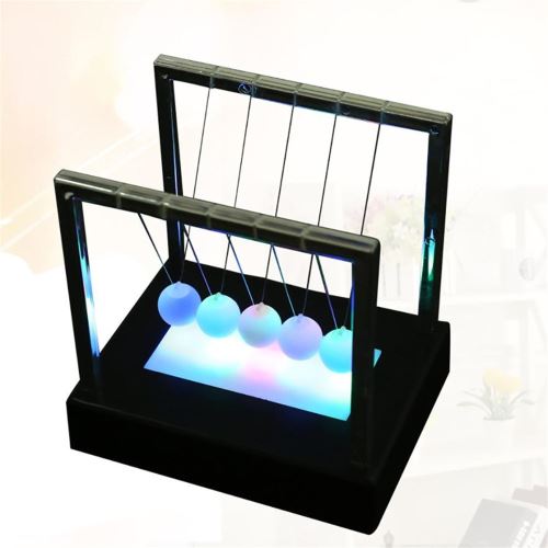 Newtons Led Cradle Light Up Kinetic energy Home Office Sciences Jouets Décor Black RA171