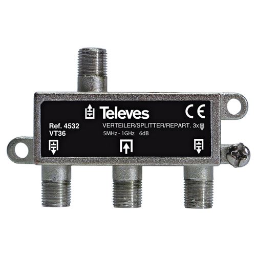 Televés F3144532 Répartiteur Catv 6 Db / 5-1000 Mhz - 3 sorties