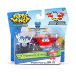 Pack de 2 figurines transformables Super Wings Transform a bot Jett et Paul 5 cm