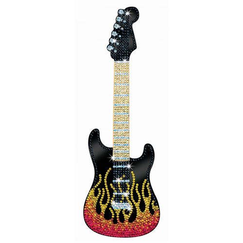 Tableau sequin art vertical guitare - sequin art