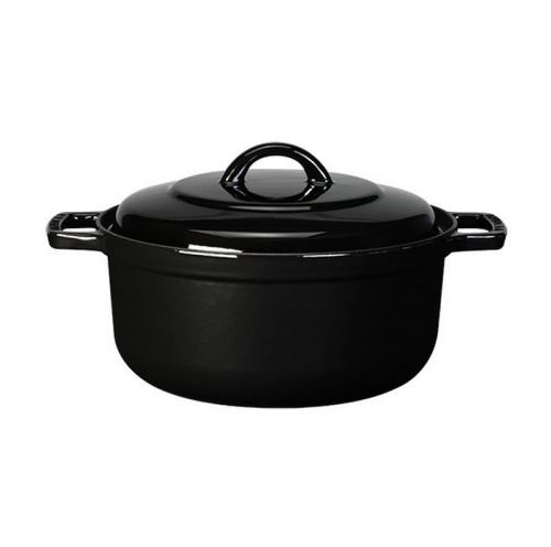 cocotte ronde en fonte émaillée 24cm noir - puv408241