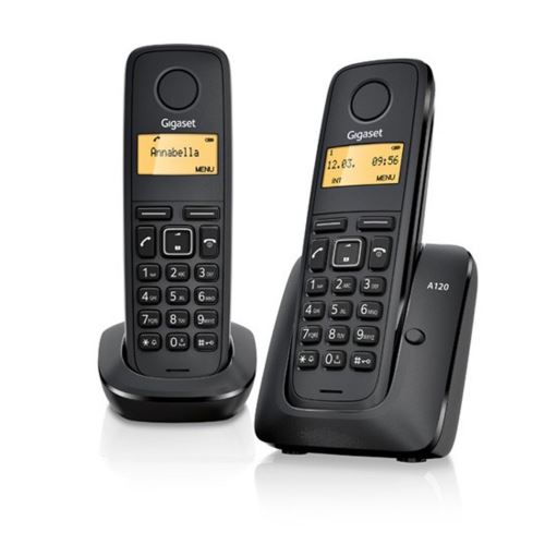 Téléphone fixe sans fil Gigaset A120 Duo Black 50 - Agenda / 10 tons