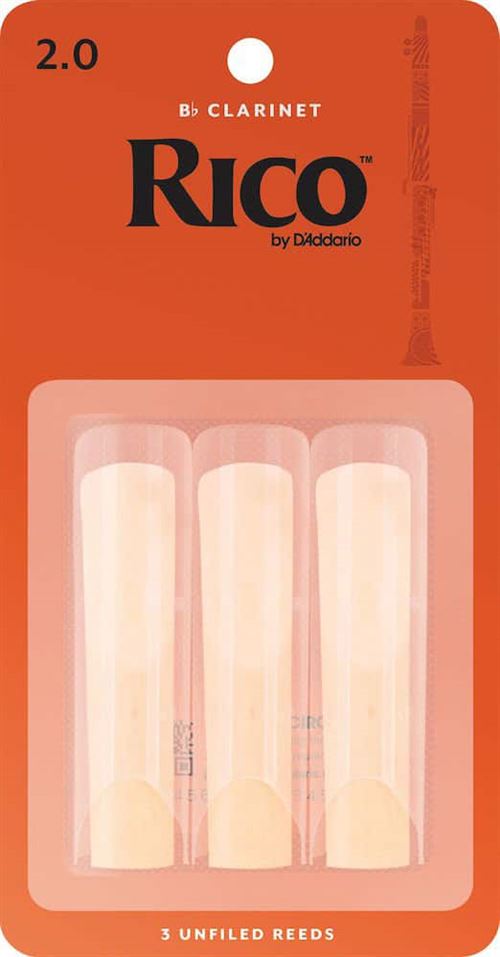 D'Addario RCA0320 - Anches clarinette si bémol, force 2.0, boîte de 3