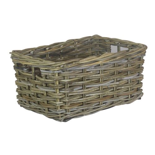 Paniers Petit rectangulaire gris rotin stockage