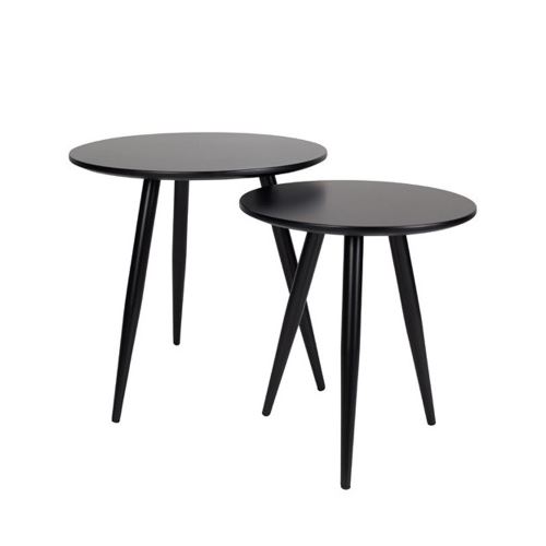 Lot de 2 tables d'appoint laquées Daven - Couleur - Noir