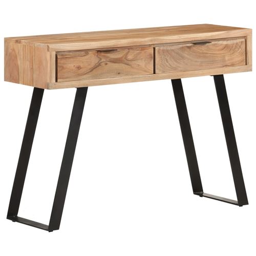 VIDAXL - Table Console - Bois d'Acacia - Noire - 100 x 35 x 76 cm - Image 3