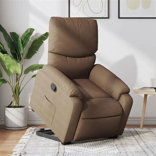 vidaXL Fauteuil de relaxation inclinable tissu marron