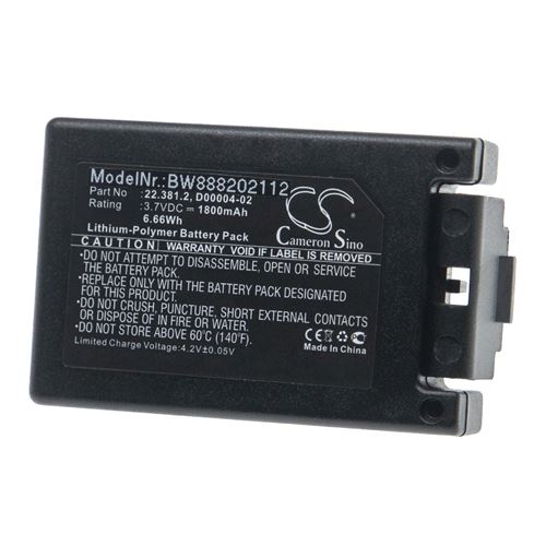 vhbw Batterie remplacement pour Teleradio 22.381.2, D00004-02, M245060 pour télécommande industrielle (1800mAh, 3,7V, Li-polymère)