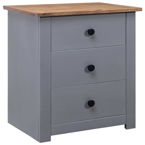 vidaXL Table de chevet Gris 46x40x57 cm Pin Assortiment Panama