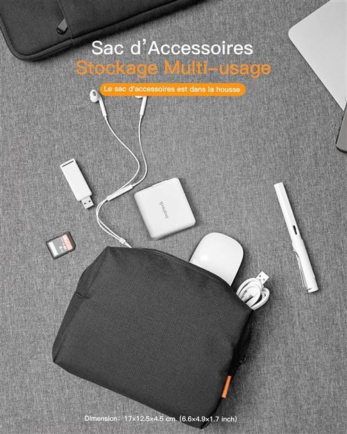 Housse PC Portable Inateck 360° Protection Housse 13 Pouces pour 13 MacBook  Air Pro M2/M1 2022-2018, Surface Pro 9/X/8/7, XPS 13 Pochette pour  Ordinateur Portable 13 Pouces