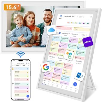 Tablette TABWEE P15 Calendrier Numérique 15,6" -2Go RAM+32Go ROM,Calendrier Électronique pour Planning Familial,Tableau des Tâches,Planificateur de Repas,Système de Récompenses (Cadre Photo Numérique) - 1