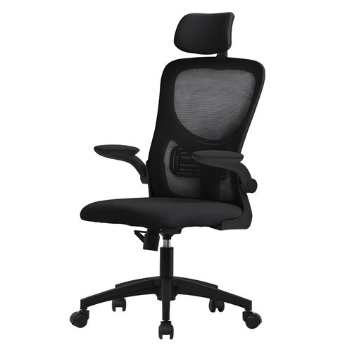ML-Design - Chaise de Bureau Ergonomique - Maille - Noire - Image 3