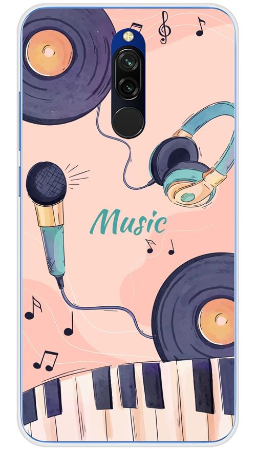 Coque en silicone imprimée compatible Xiaomi Redmi 8 Accords en couleur