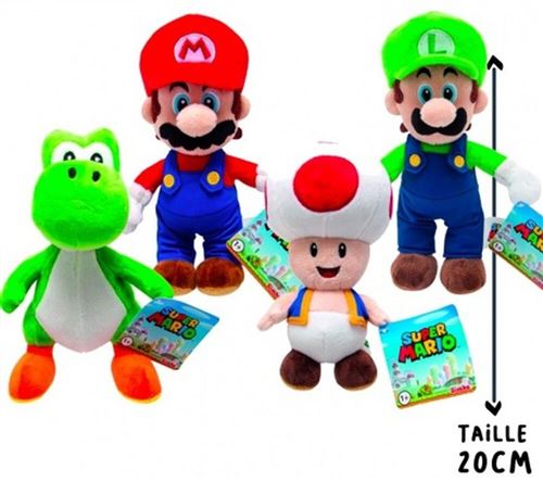 Peluche Nicotoy Super Mario 20 cm Modèle aléatoire