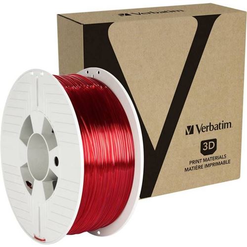 VERBATIM  - Rouge transparent - 1 kg - filament PETG (3D)