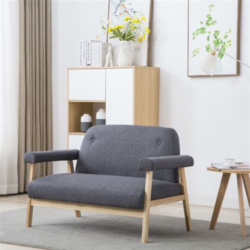 Canap&eacute; &agrave; 2 places Tissu Gris fonc&eacute; Vidaxl Dark grey