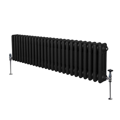 Monstershop Traditional 3 Column Radiator - 300 x 1192mm - Black