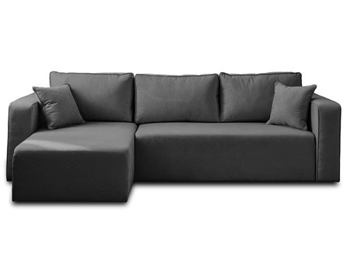 Non Communiqué Gris Foncé Topaze - Canapé D'angle Réversible - 4 Places - Convertible Avec Coffre - En Tissu