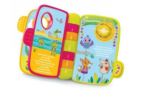 Mon livre interactif enchante 4 comptines  version fr - livre parlant et musical bebe 6/36 mois - jouet 1er age et carte animaux