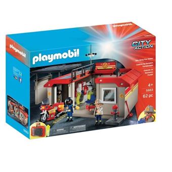 Soldes Playmobil Caserne de pompiers transportable (71193) 2024 au