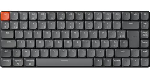 Clavier de jeu m&eacute;canique Keychron K3 Max RGB Gateron marron Hot-Swap gris
