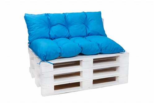 Setgarden coussins pour palette canapé assise + dossier 120 x 40 x 14cm et assise 120 x 80 x 16cm, Couleur Bleu