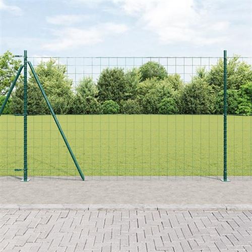 Vidaxl Vert Clôture Euro Avec Base En Béton 10 X 1,6 M Maille - Image 3